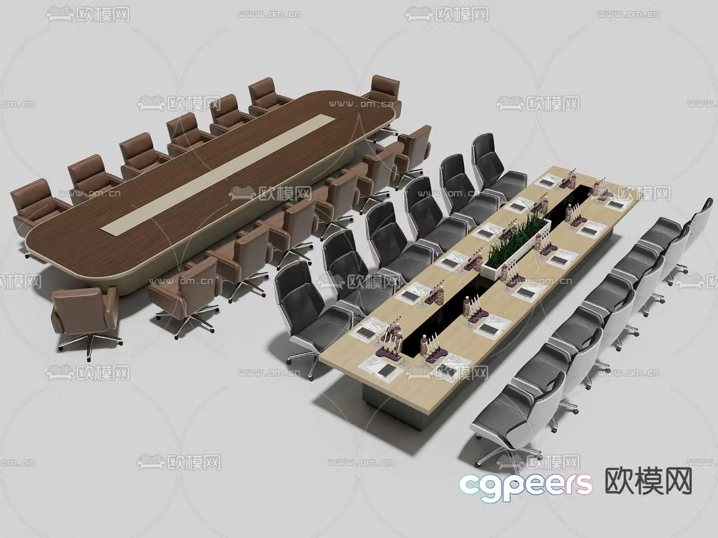 Conference tables and chairs conference table 3d model