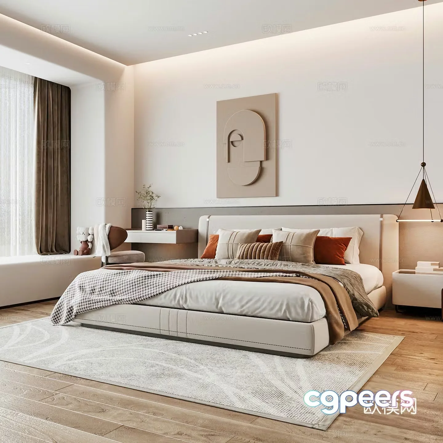 Modern home bedroom Modern bedroom Italian bedroom Simple bedroom Italian bed 3d model