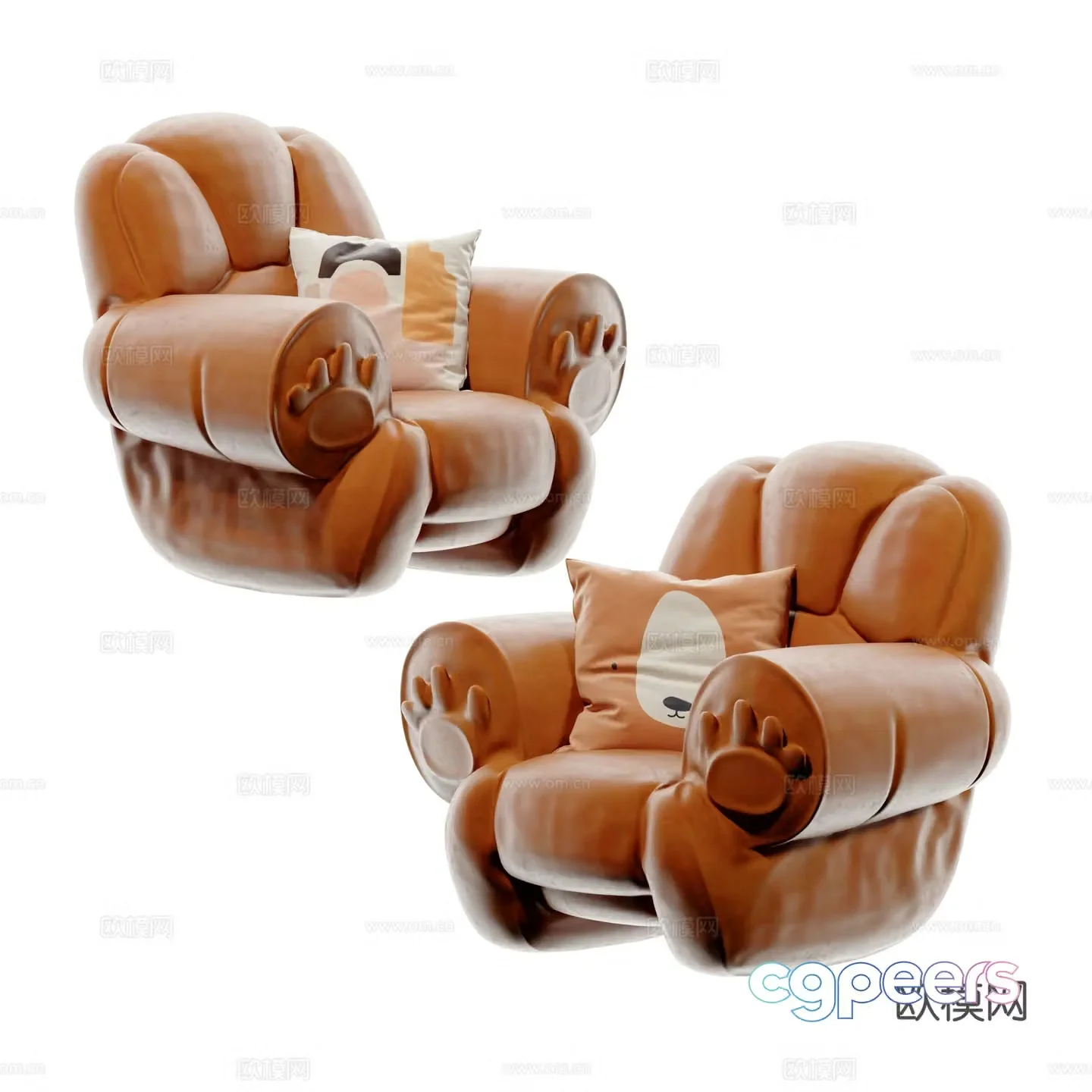 Modern children’s cartoon sofa 3d model