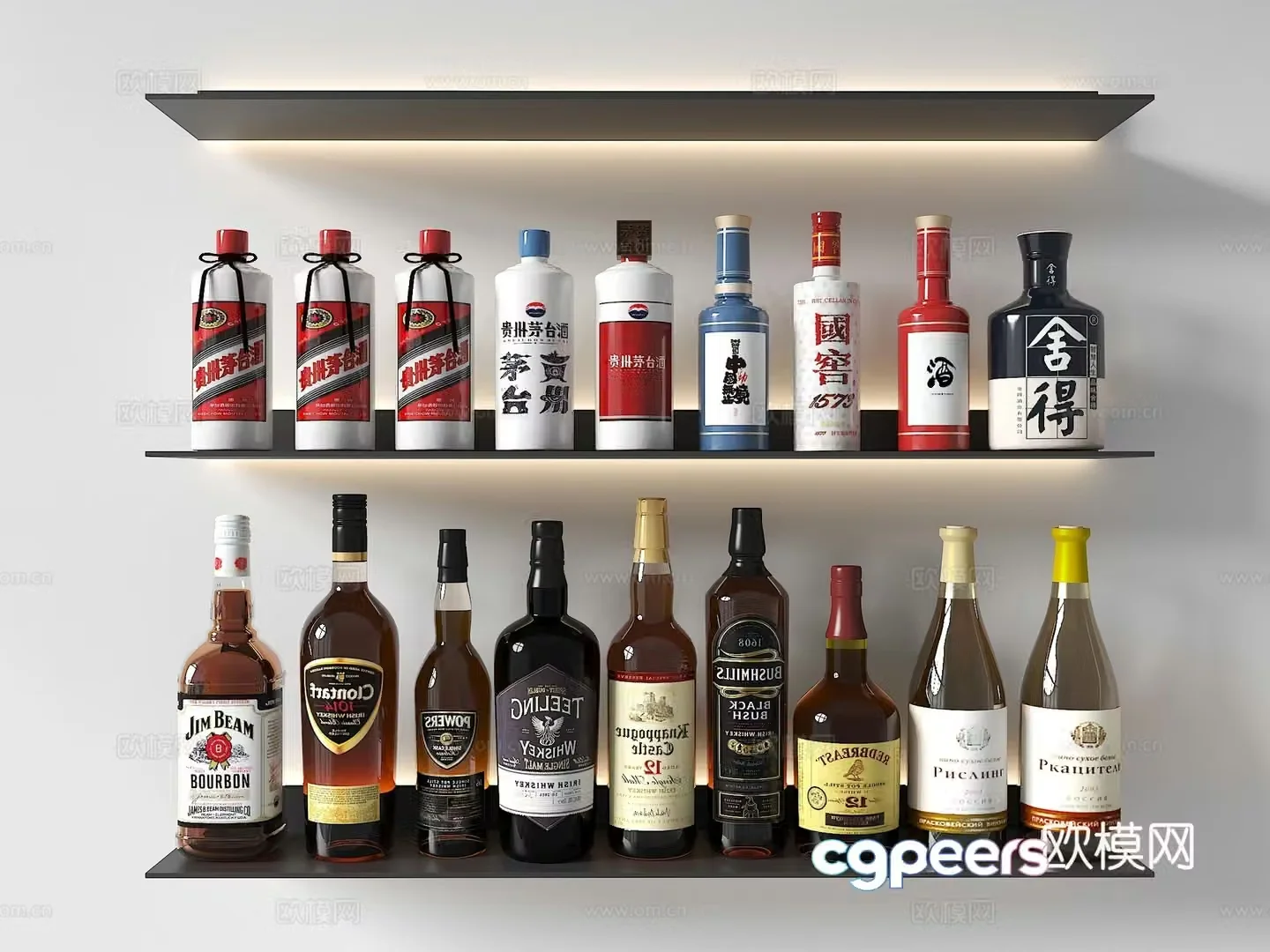 Liquor Maotai national wine red wine foreign wine beer wine stainless steel laminate shelf 3d model