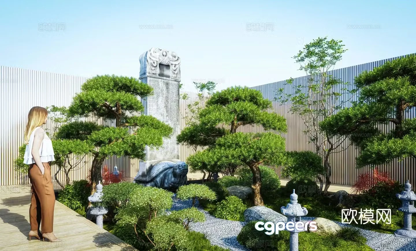Chinese courtyard landscape 3d model