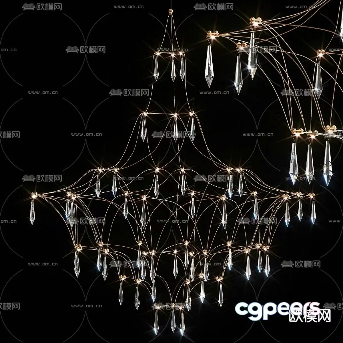Crystal chandelier lobby chandelier 3d model