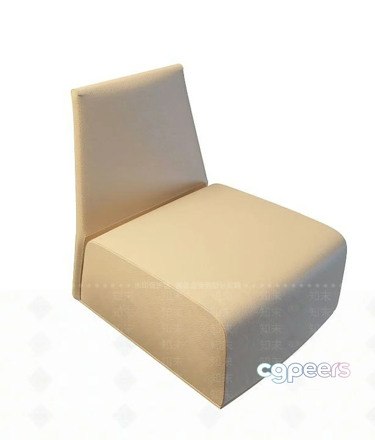 A Beige Chair 3D Model – 743 – VRAY Render