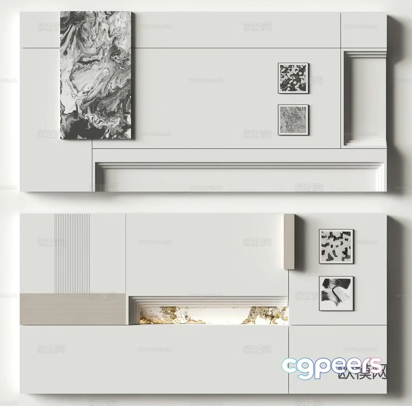 Modern background wall 3d model