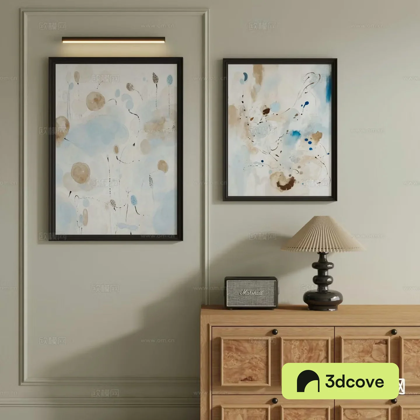 Modern decorative painting gouache hanging painting small fresh