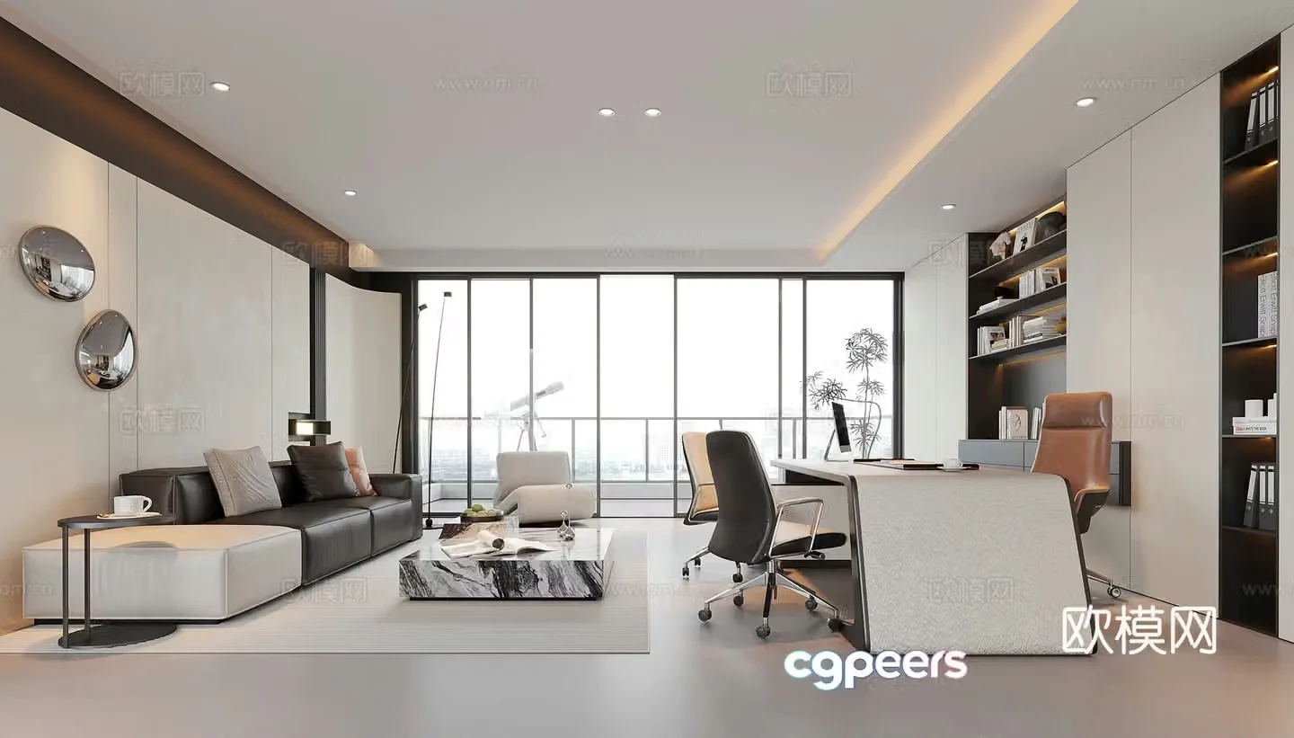 Modern General Manager Office Chairman Office Boss Office Desk Chair 3D Model