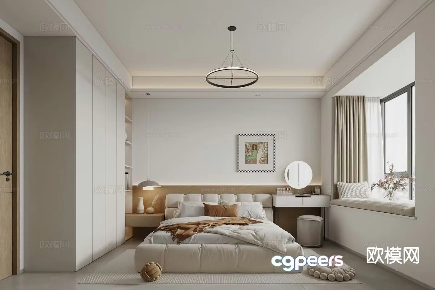 Cream style bedroom master bedroom 3d model