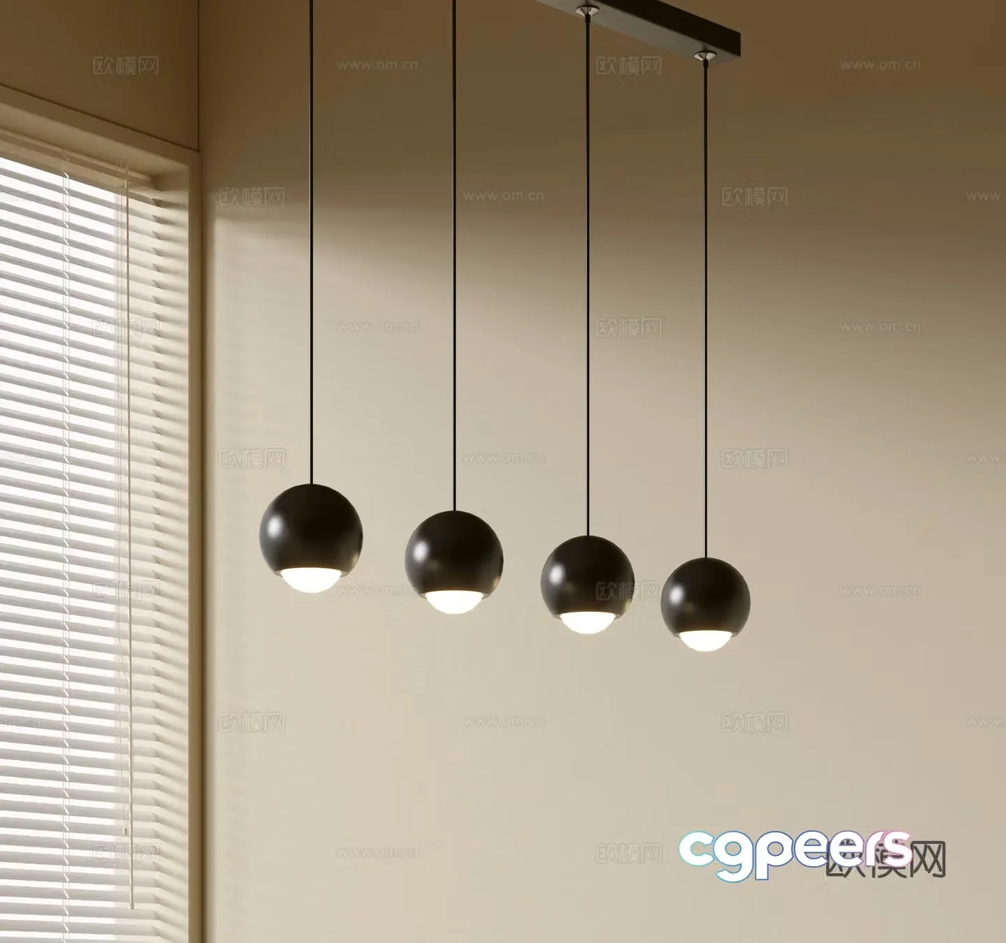 Modern simple chandeliers Nordic style chandeliers Mediterranean style chandeliers Study lamp combination Restaurant lamp 3D model