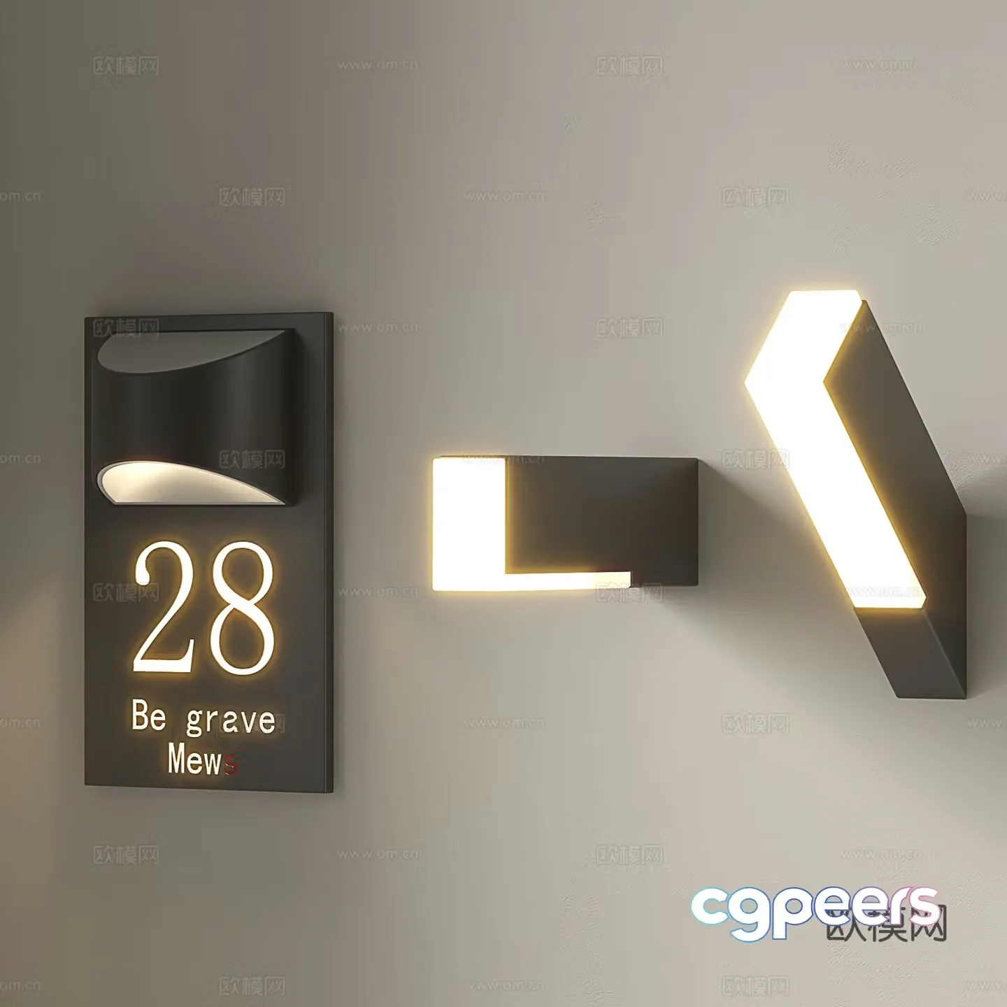 Modern outdoor wall lights door sign wall lights outdoor wall lights courtyard wall lights 3D model