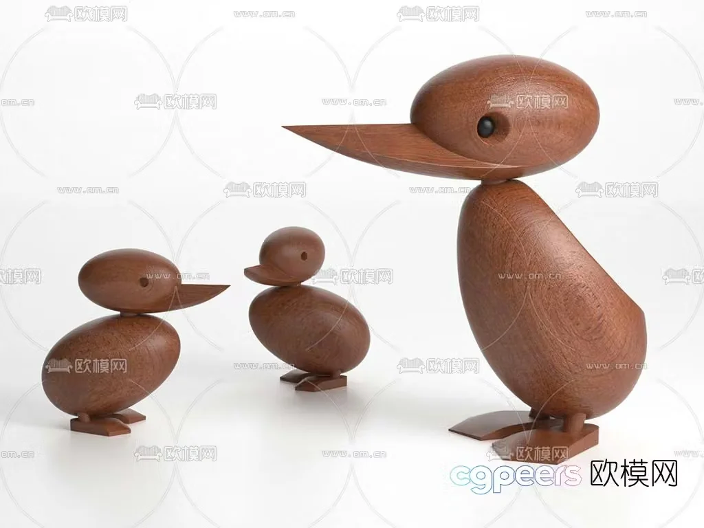 Modern building block duck toy 3d model