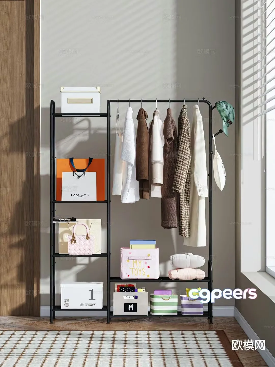 Modern clothes rack coat rack 3d model