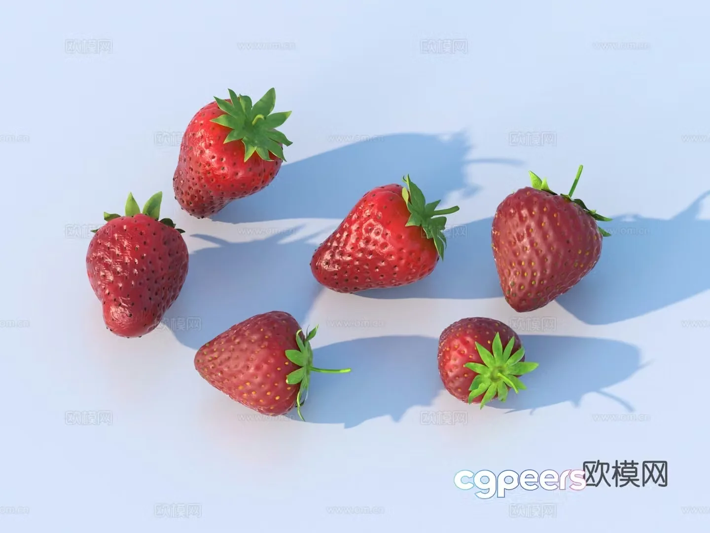Strawberry cartoon strawberry 3d model