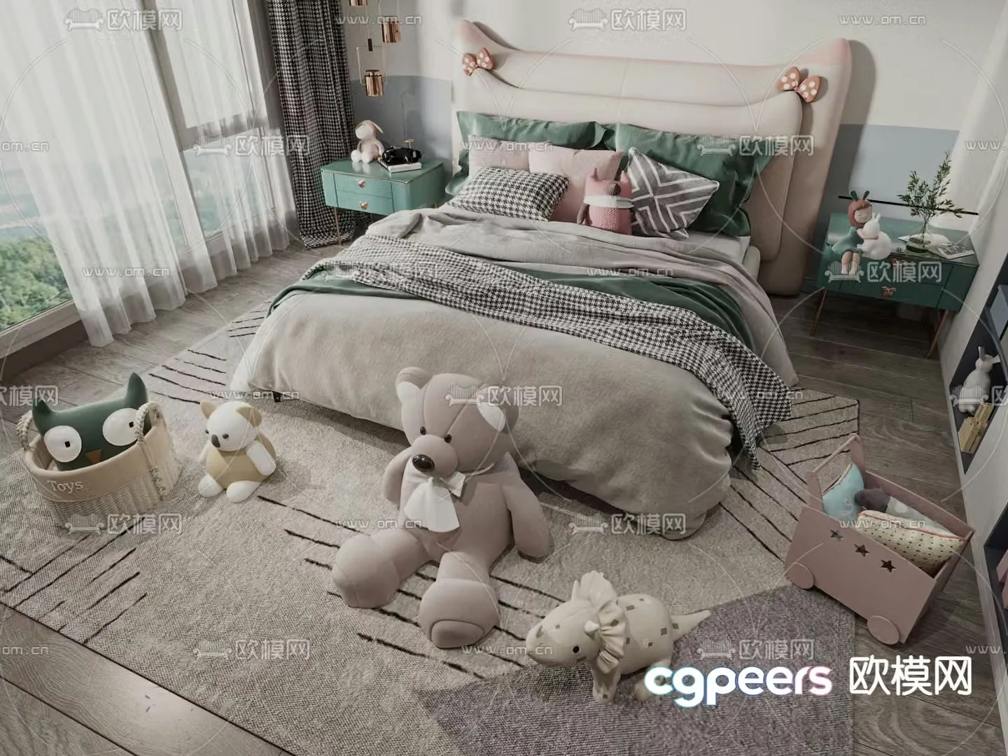 Modern children’s bed 3d model