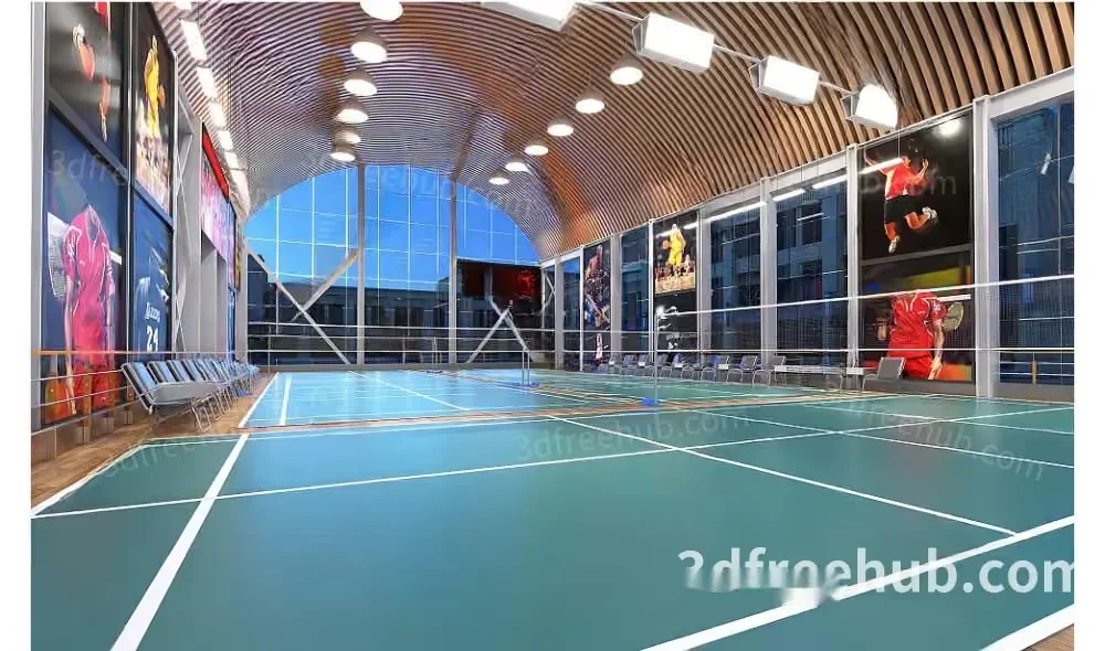 A Large Indoor Sports Court 3D Model – 22416 – VRAY Render