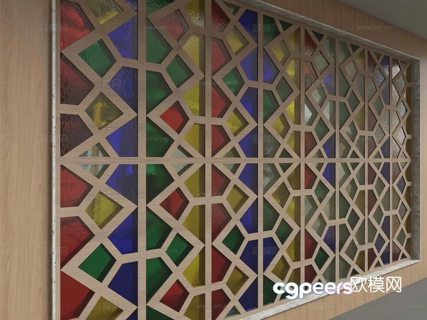 Modern glass partition 3d model