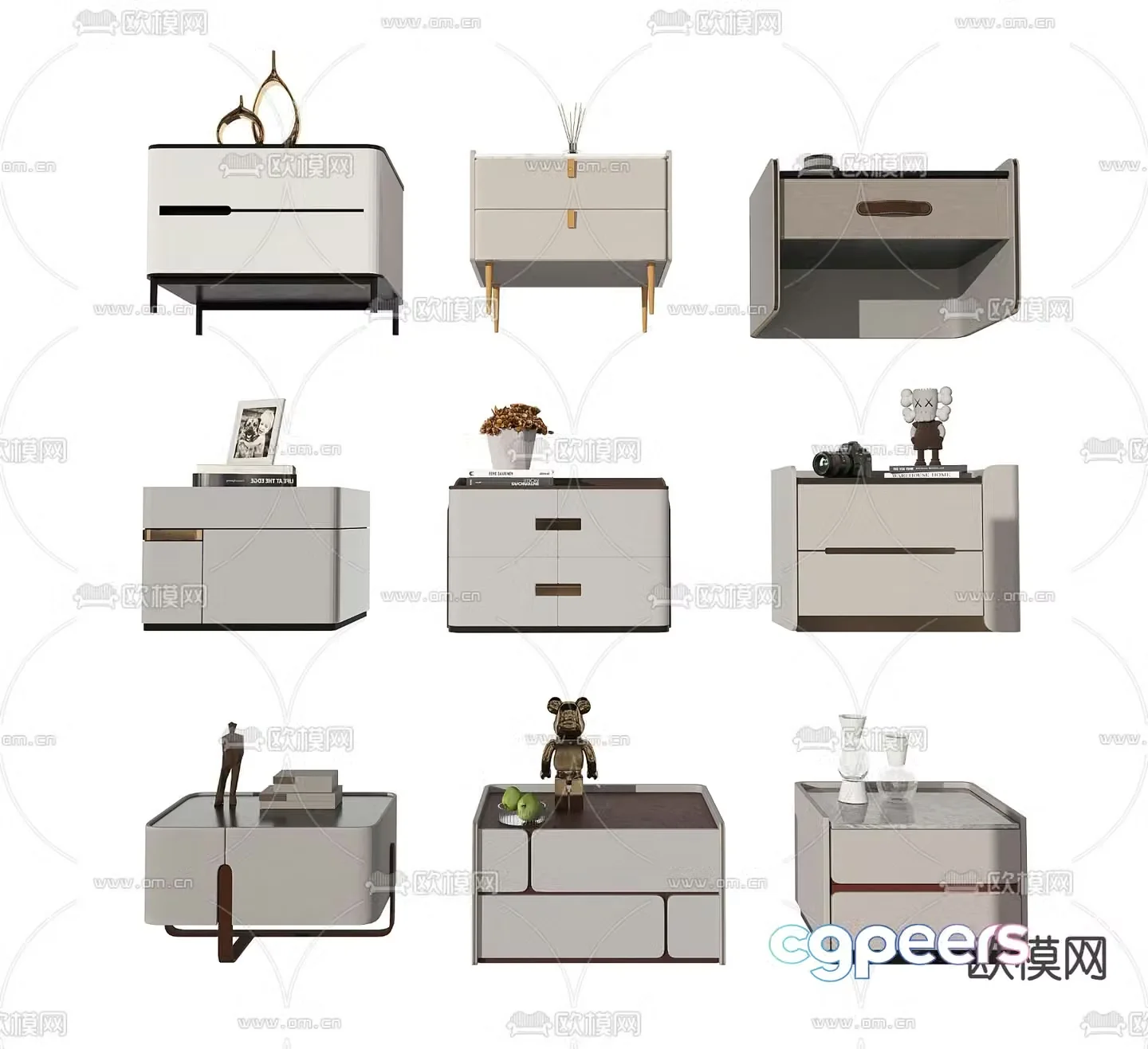 Modern bedside table 3d model