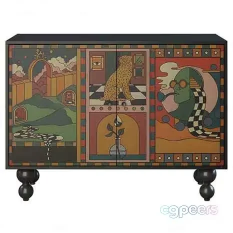 Modern Art Cabinet 3D Model – 16913 – VRAY Render