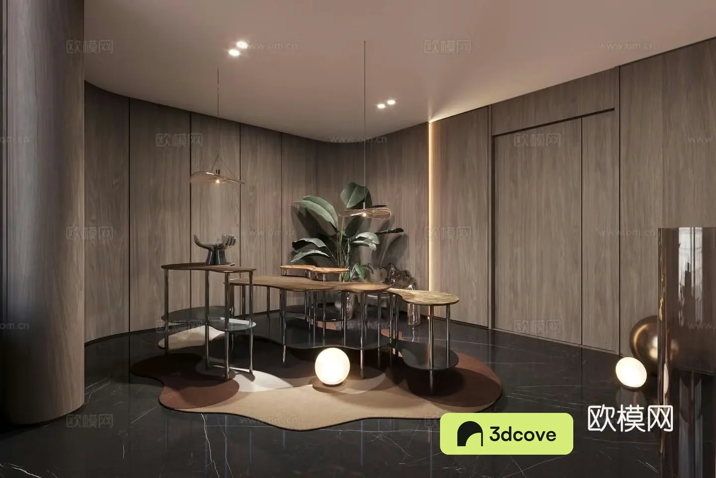 Modern light luxury villa foyer