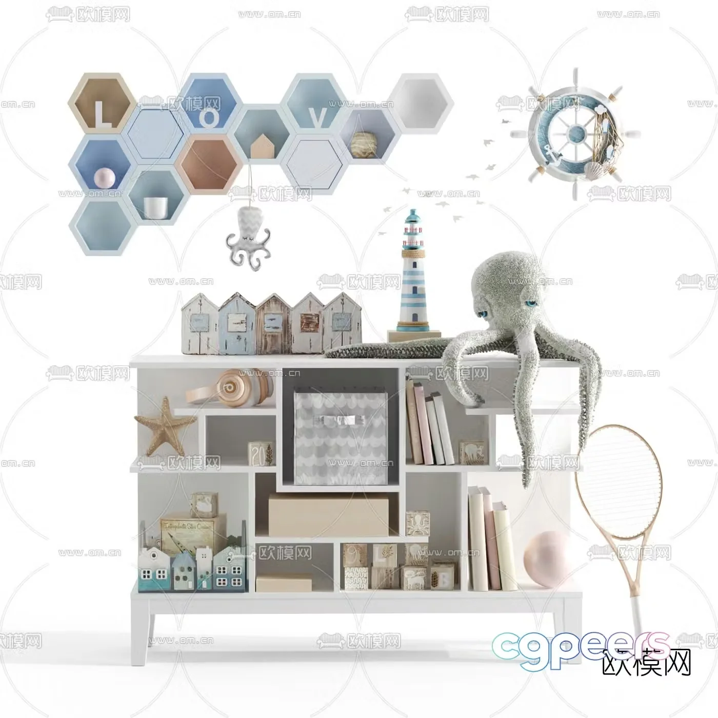 mediterranean children’s toy cabinet 3d model