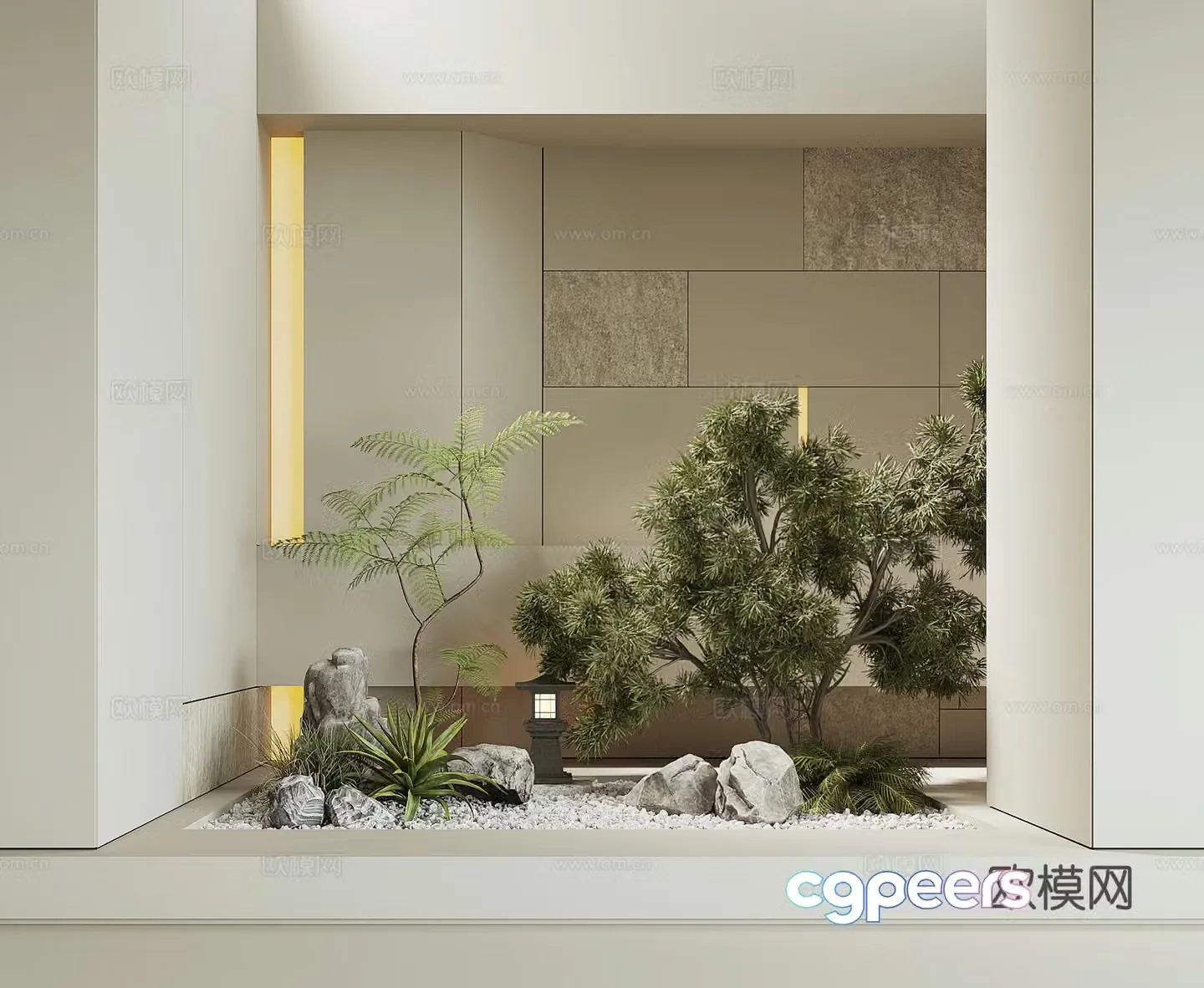 Modern houseplant landscape 3d model