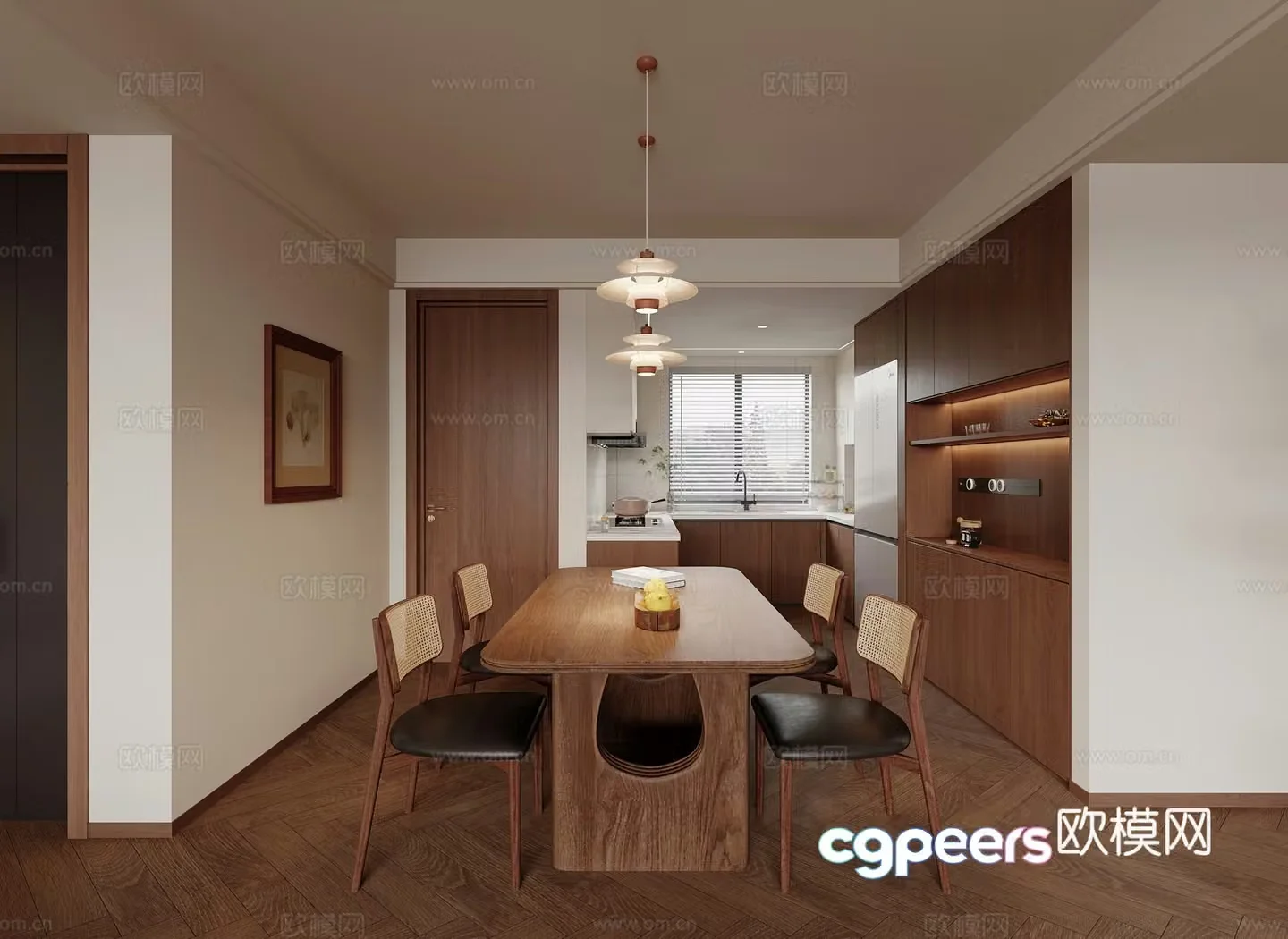 Medium style restaurant kitchen 3d model