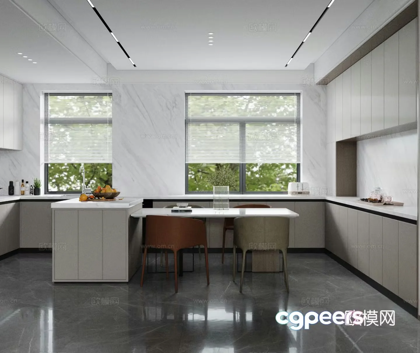 Modern Nakajima Restaurant Kitchen 3D Model