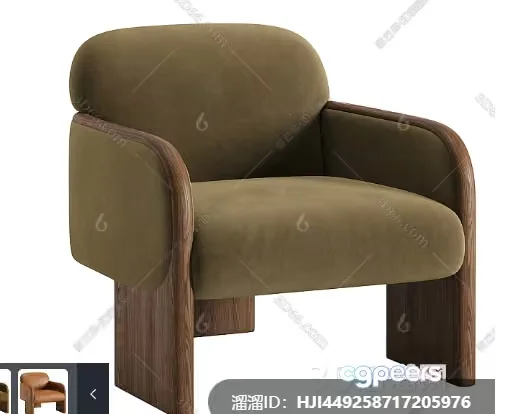Wooden Armchair 3D Model – 20960 – CORONA Render