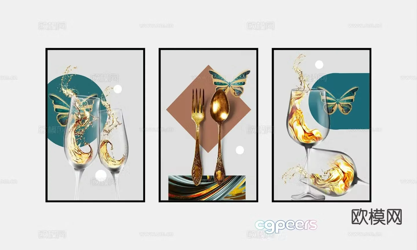 Art painting abstract painting decorative painting 3d model