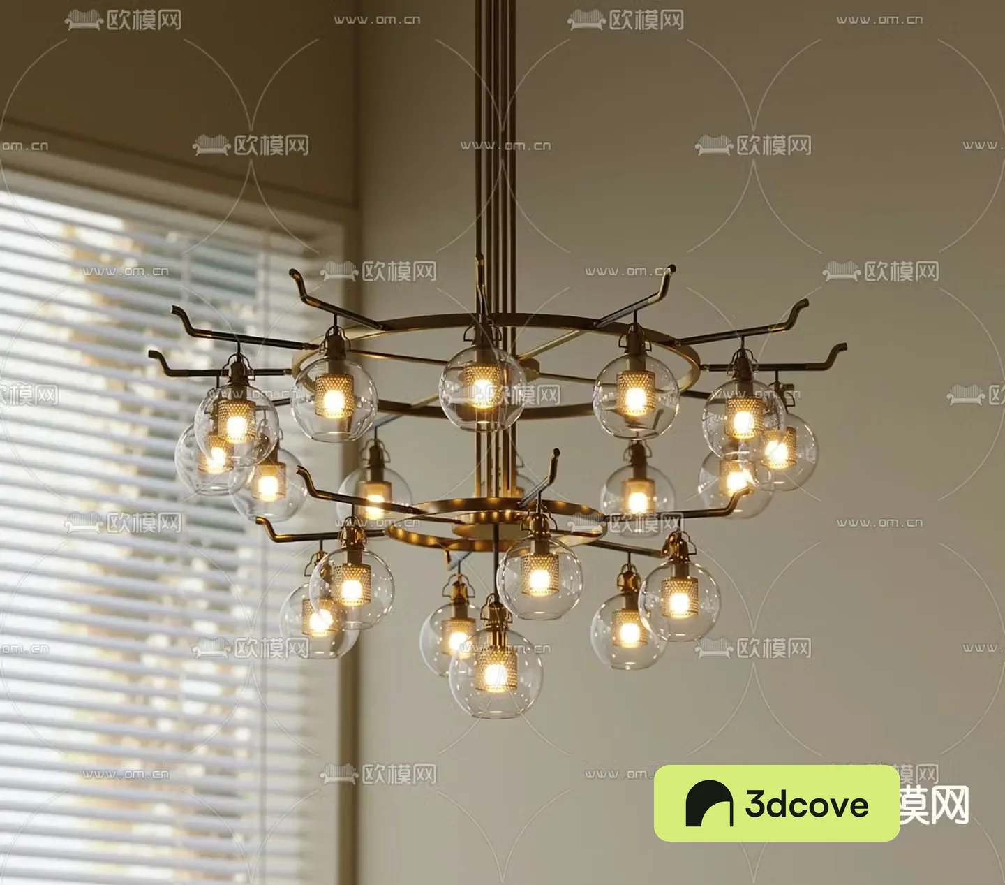 Industrial style chandelier double layer chandelier