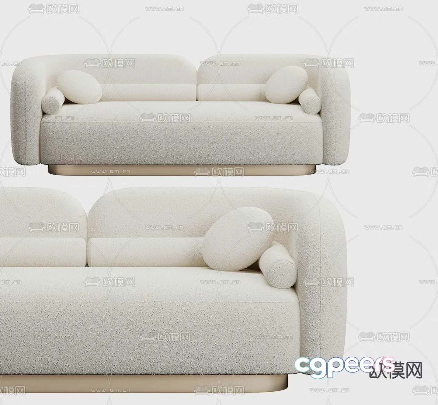 Double sofa upholstered sofa 3d model