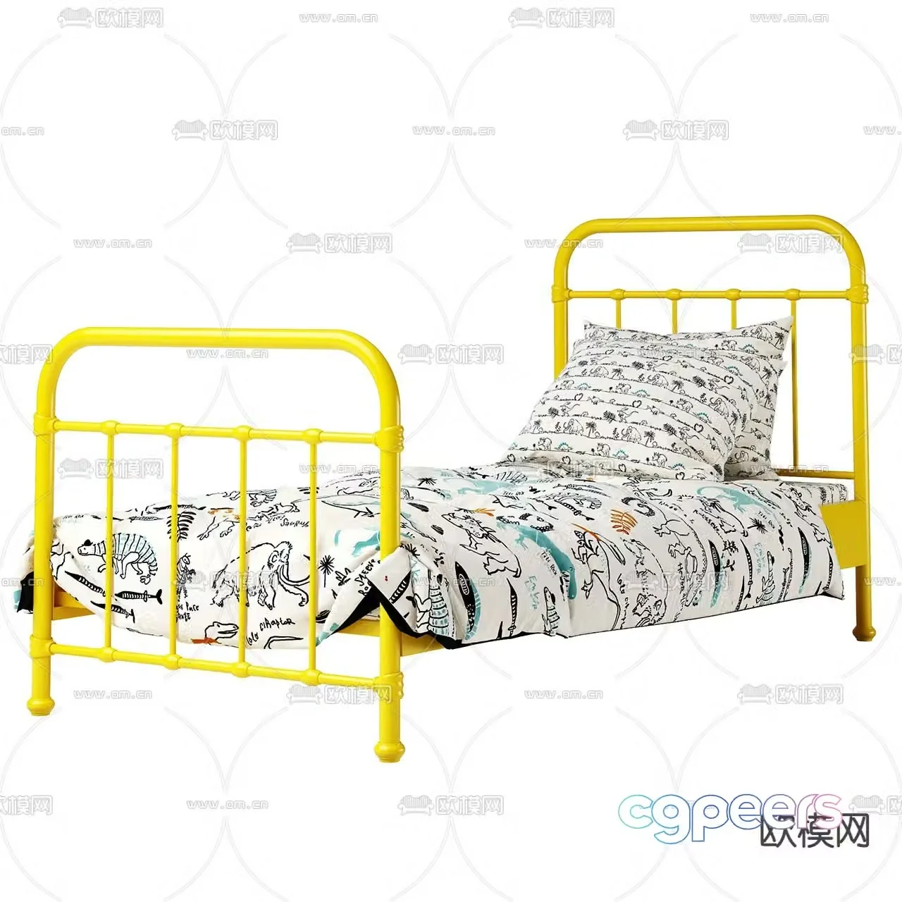 Modern metal children’s bed 3d model