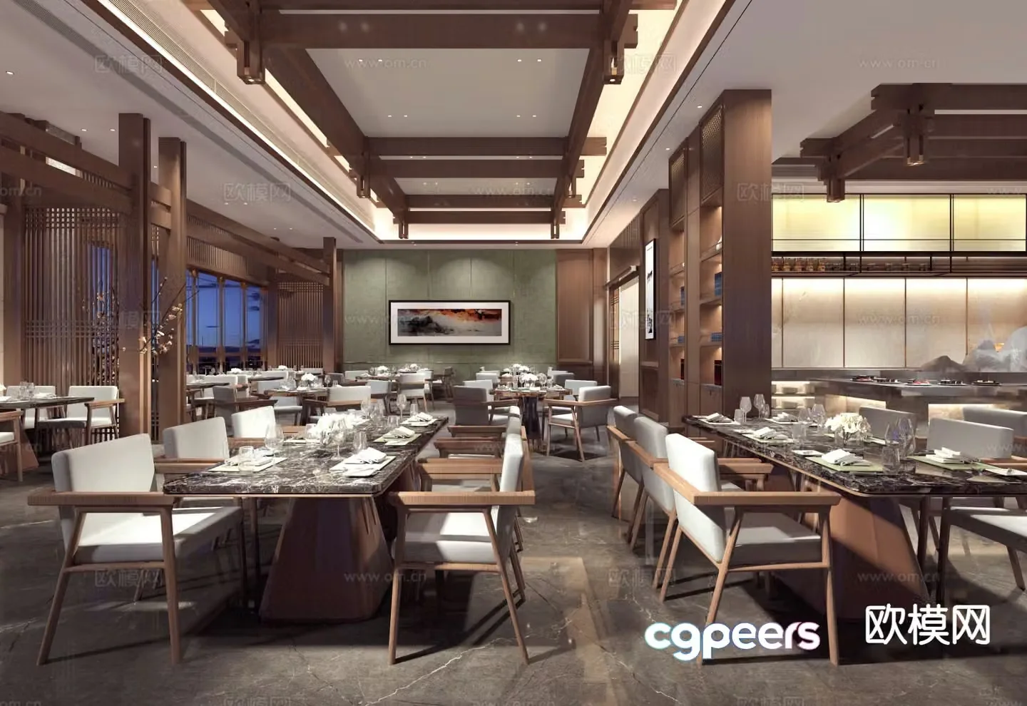 New Chinese buffet restaurant 3d model