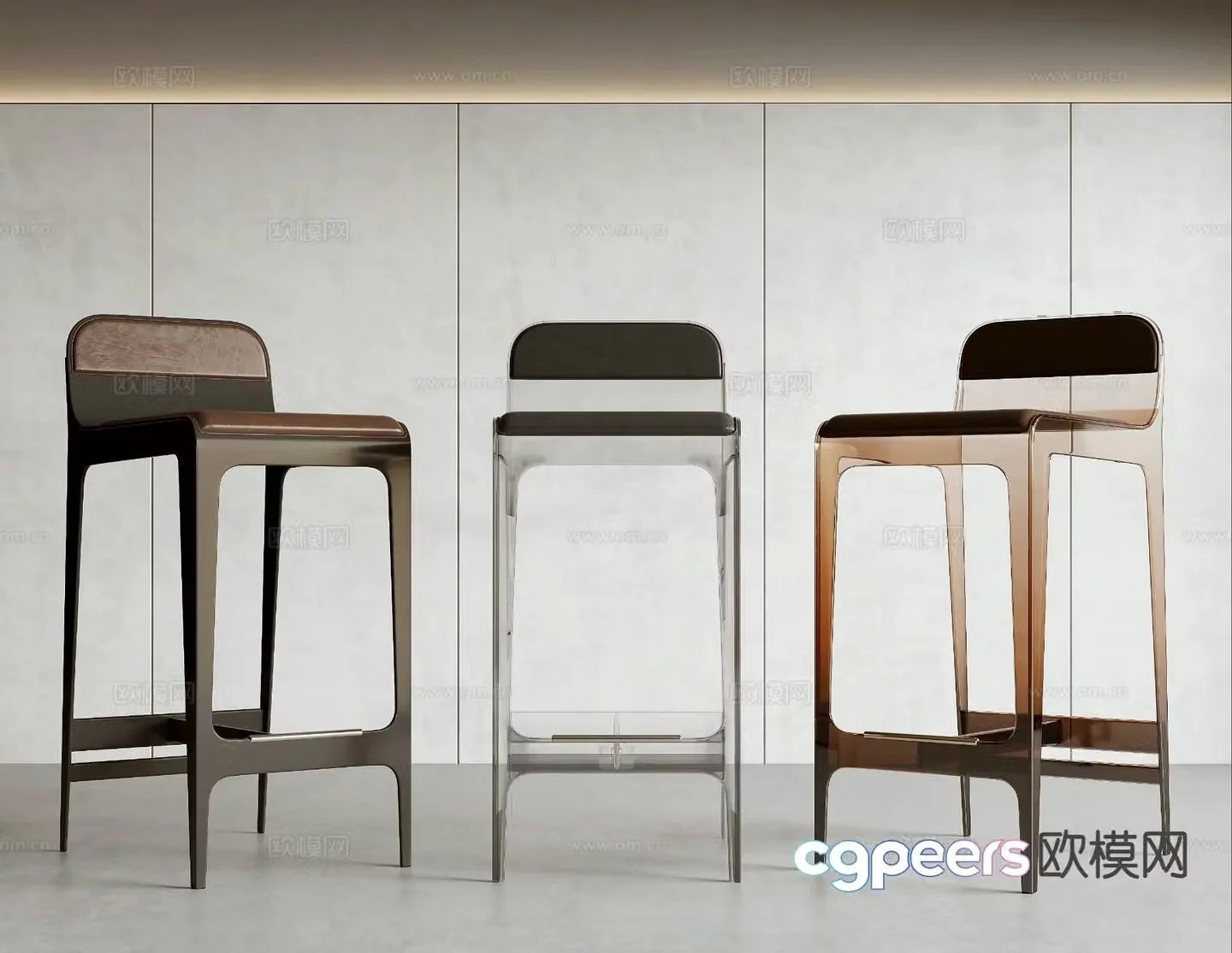 Modern bar stool 3d model
