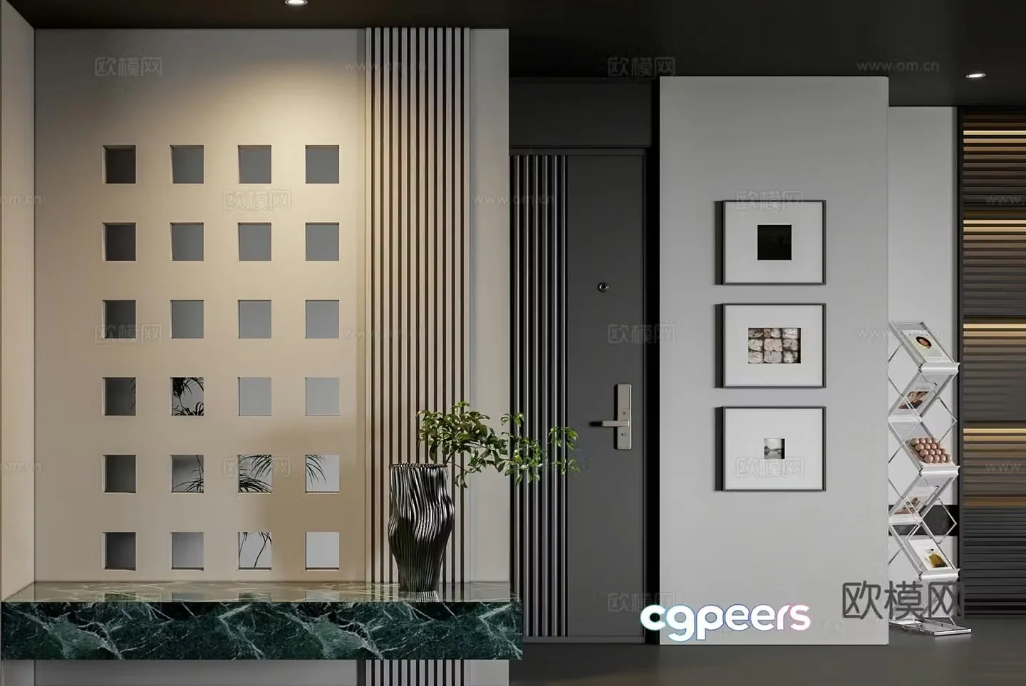 Modern entrance partition 3d model