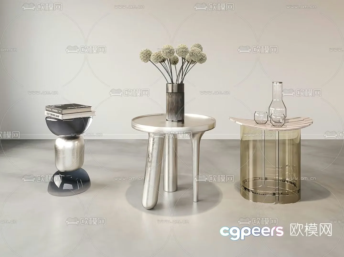 BAXTER side table and corner table 3D model