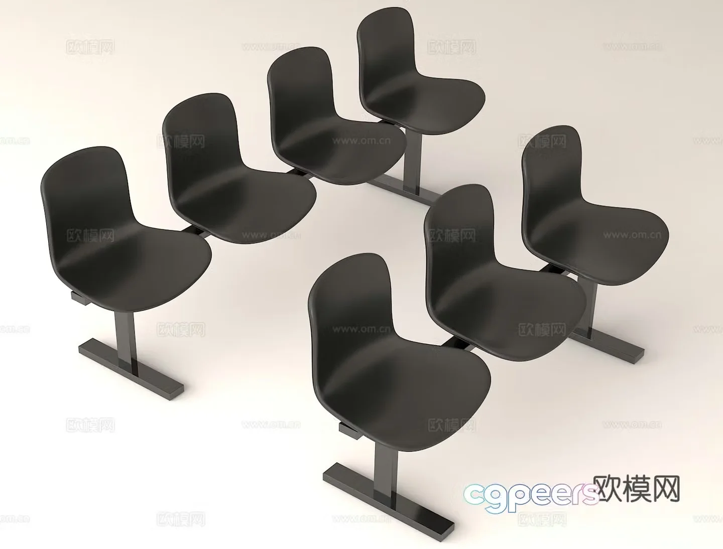 Modern seat design Public seats continuous seat waiting area seat 3D model