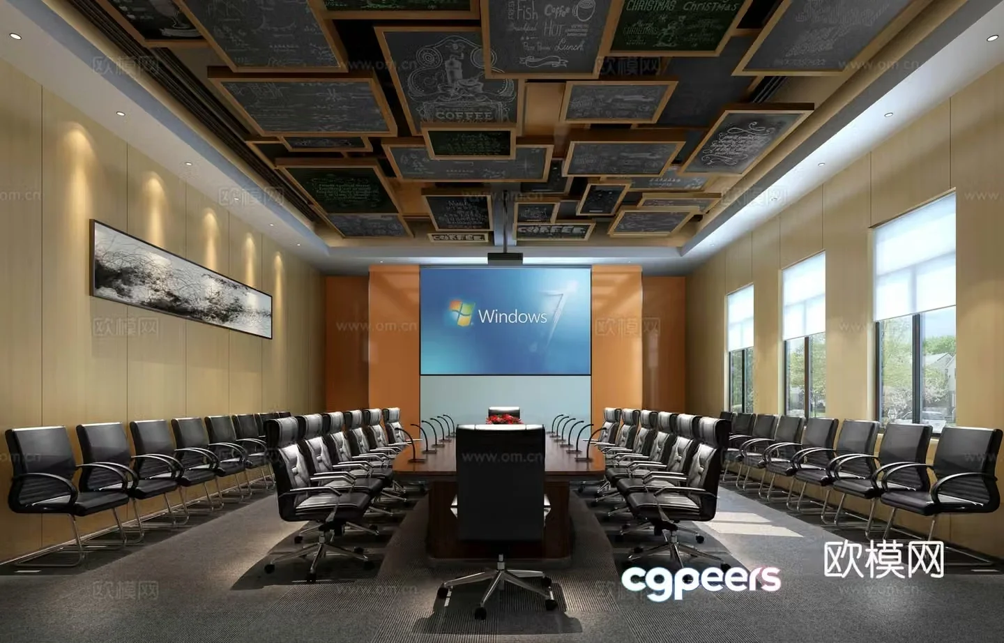 Modern conference room 3d model