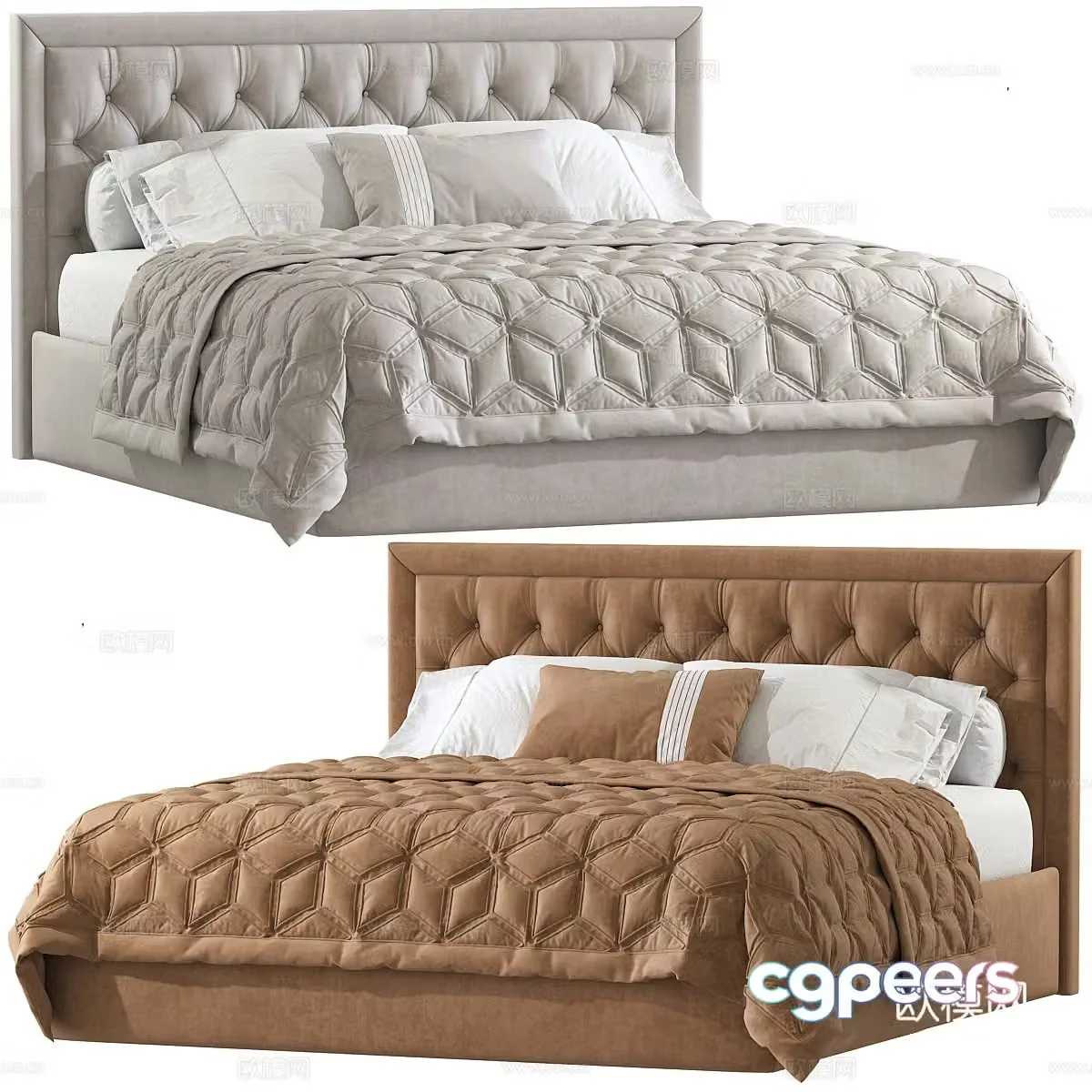 Double bed 3d model