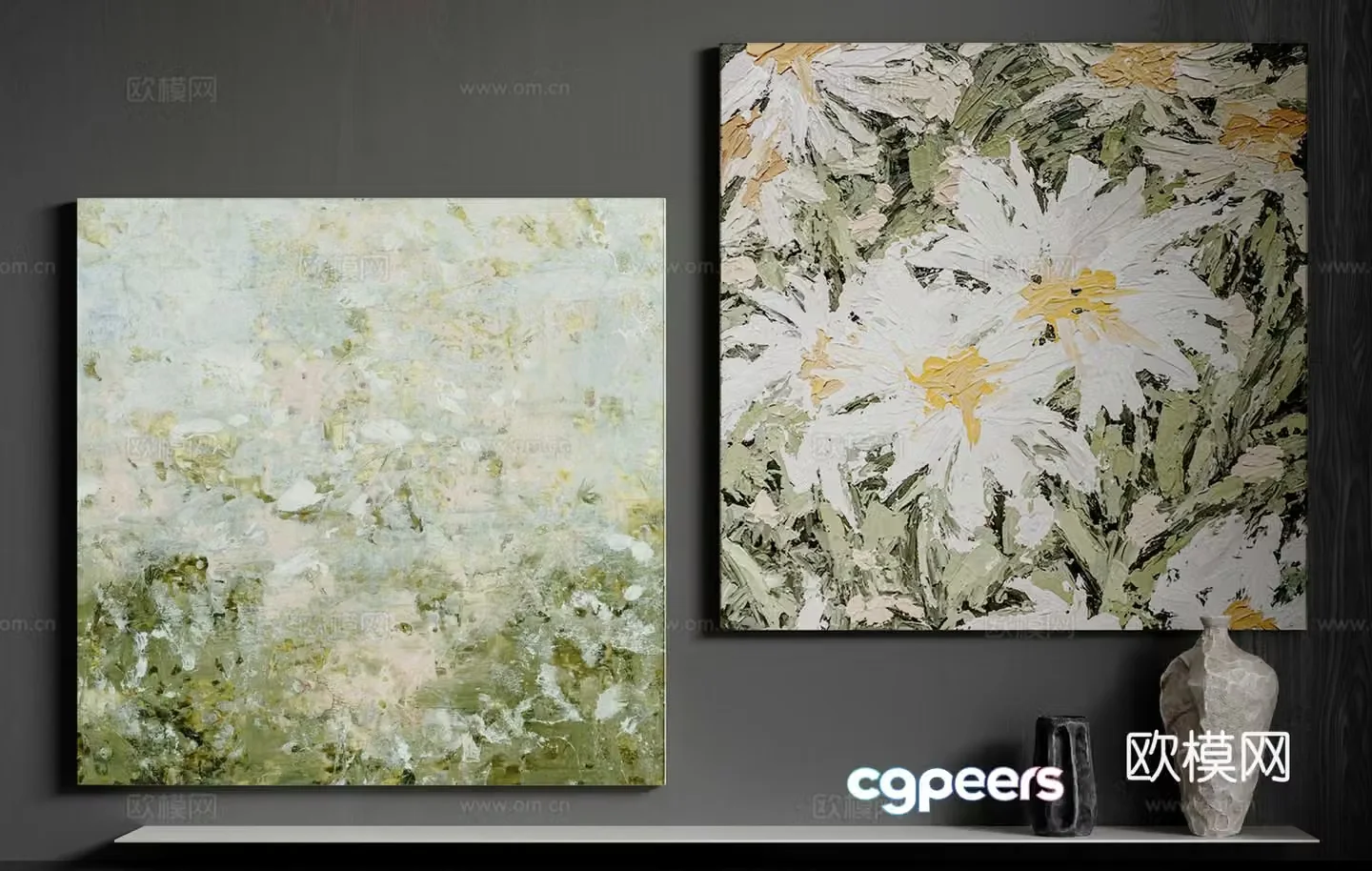 Modern cream style oil painting 3d model