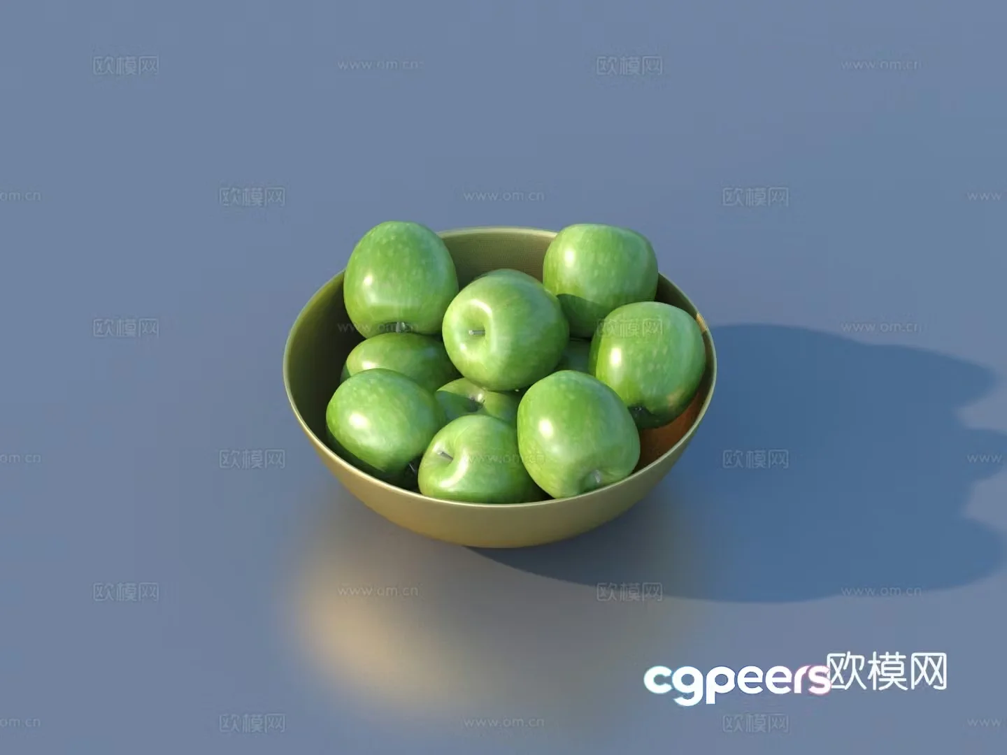 Apple fruit fruit plate 3d model