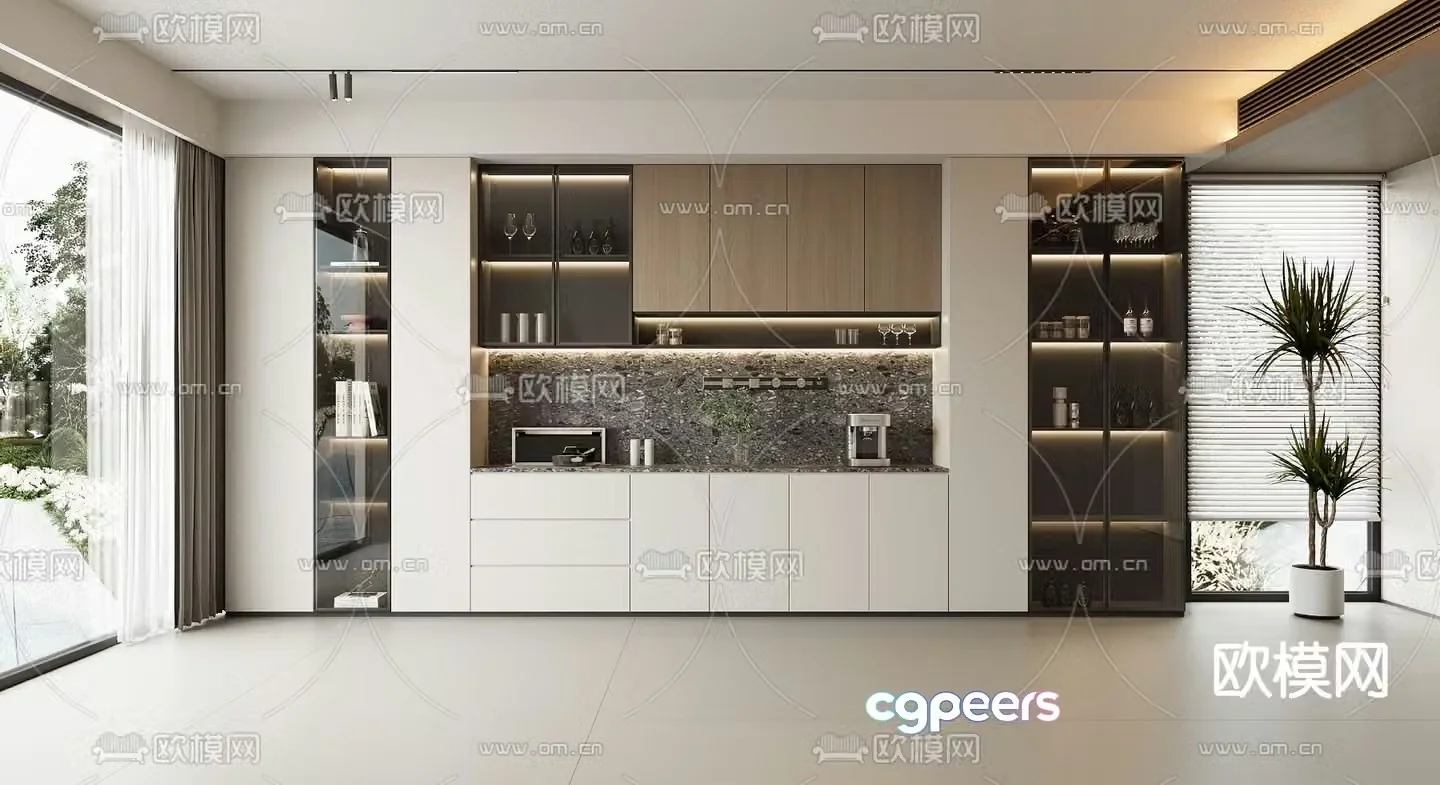 Modern wine cabinet sideboard 3d model