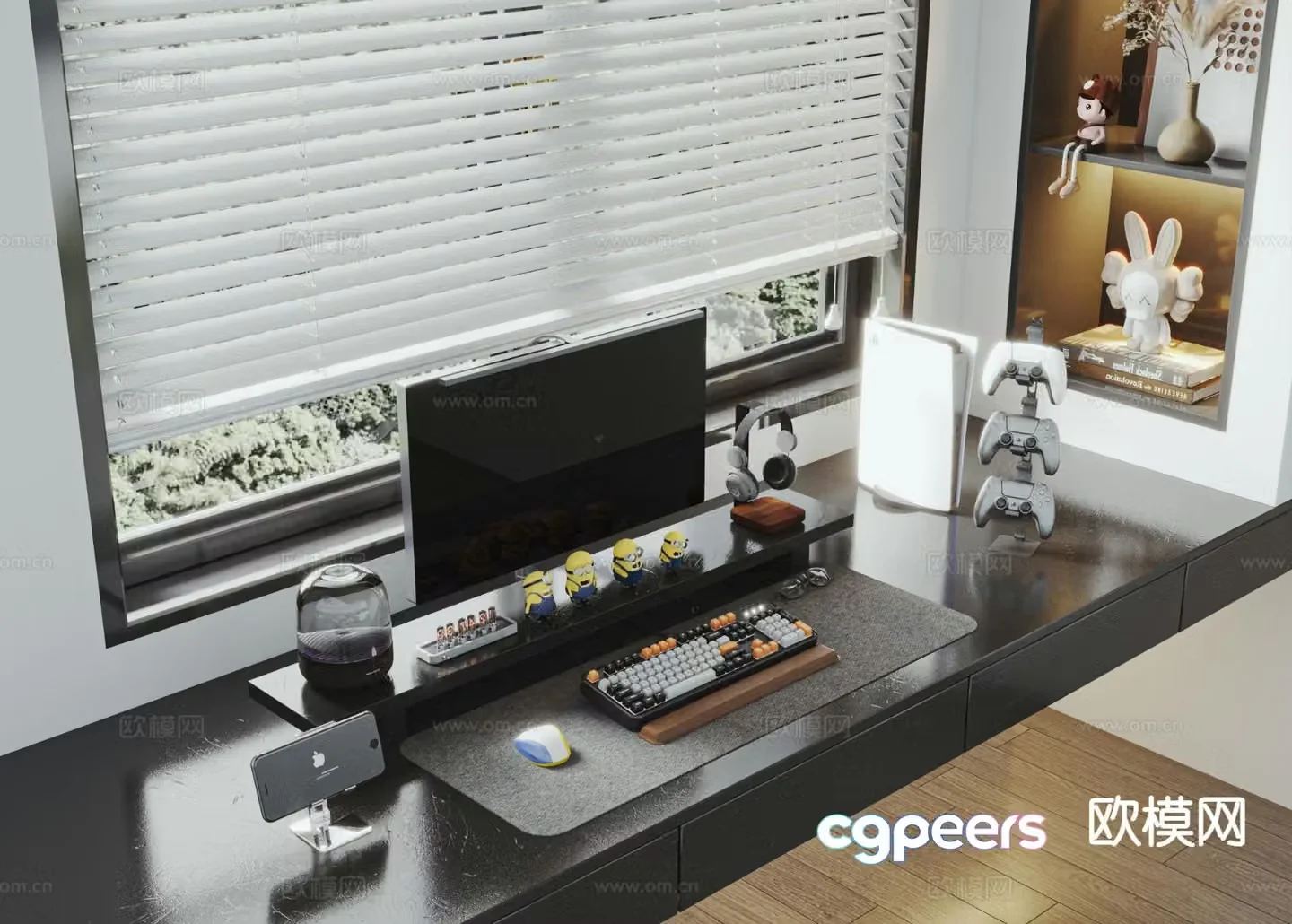 Office supplies desktop accessories desktop computer 3d model