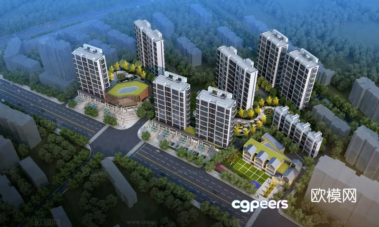 Residential Building Bird 3D model