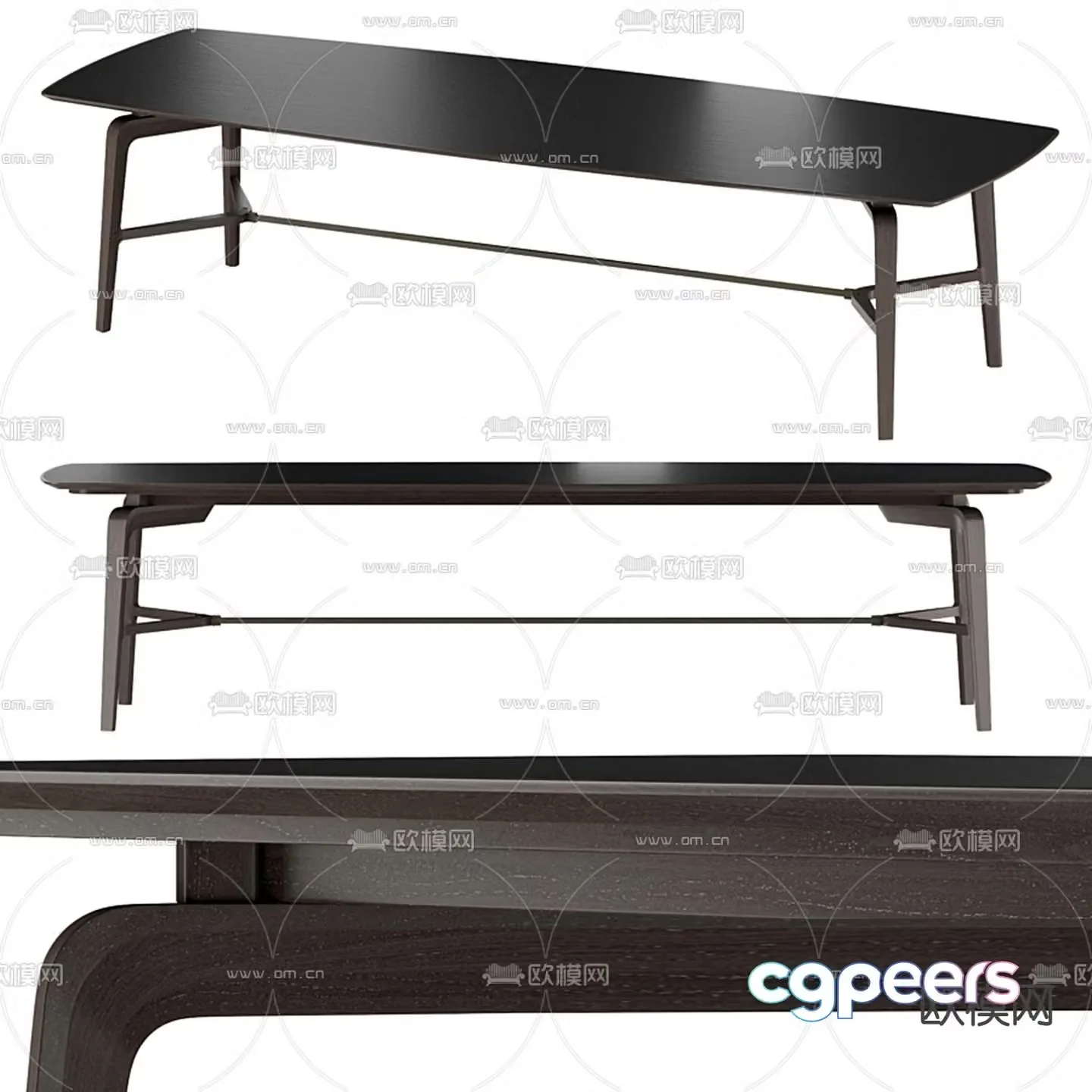 Minotti dining table 3d model