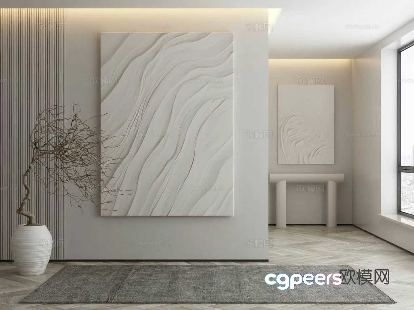 Modern decorative painting texture painting 3d model