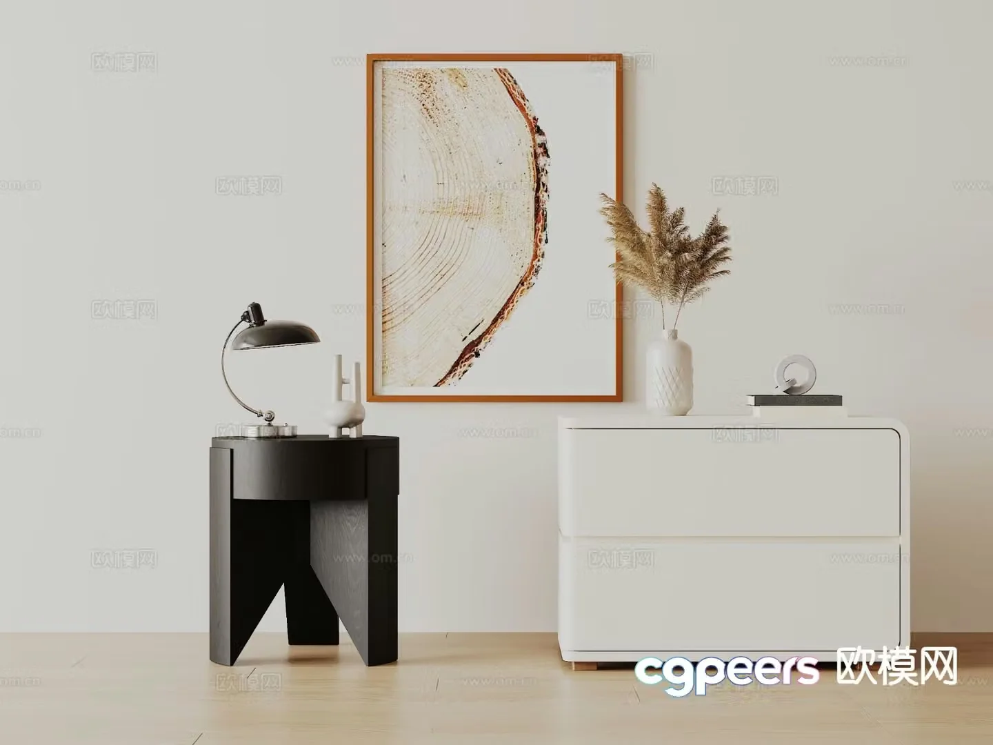 Modern bedside table 3d model