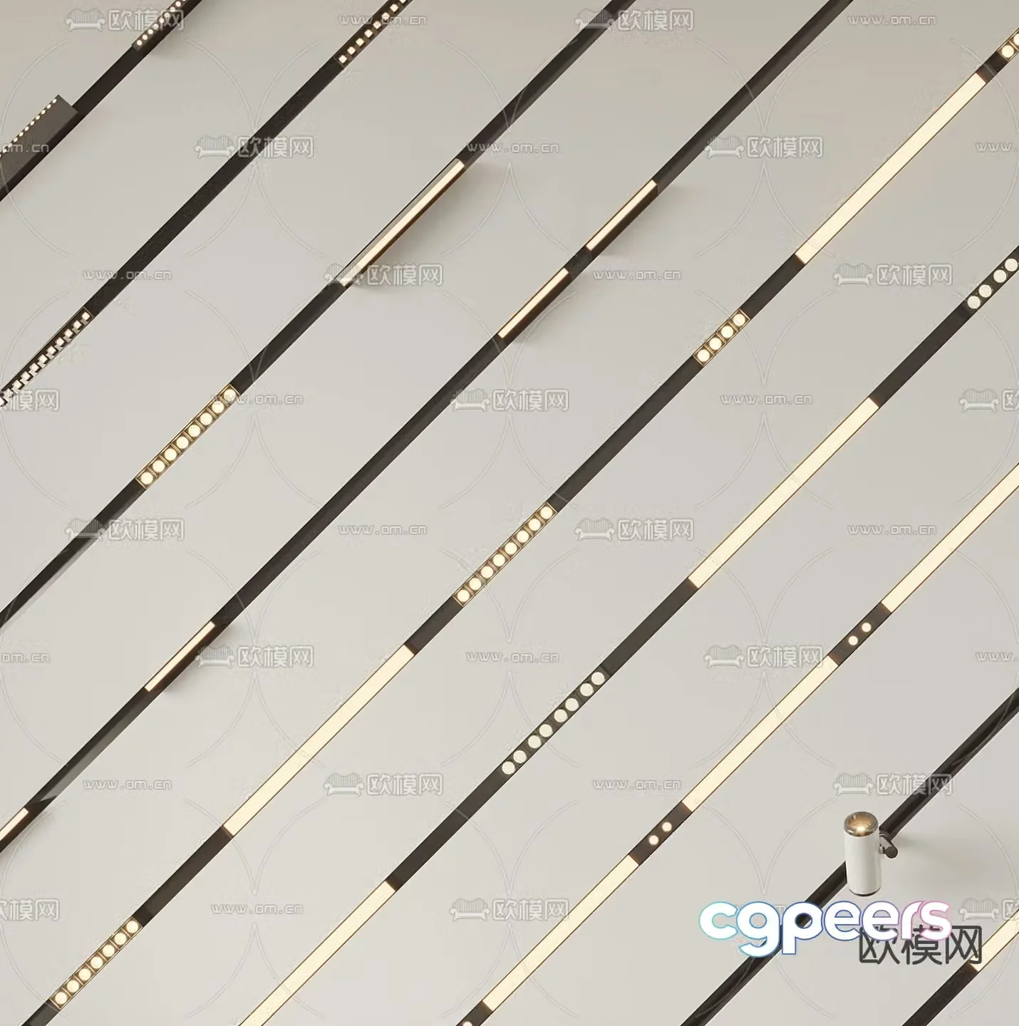 Magnetic light downlight spotlight track light 3d model