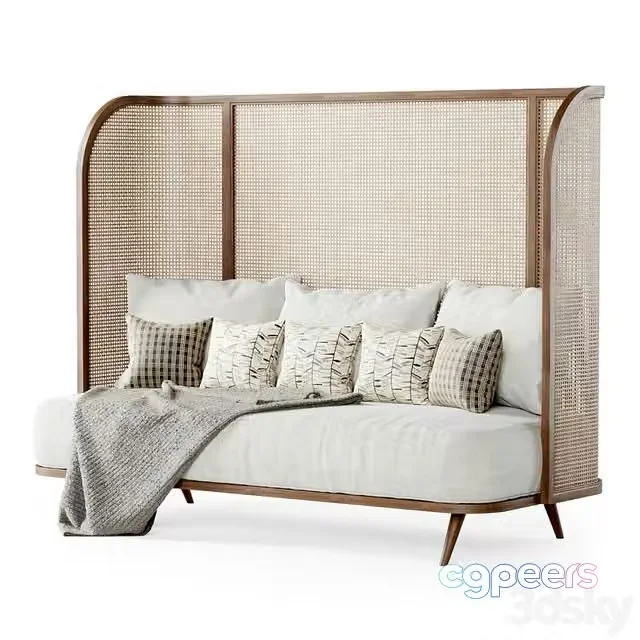3ds Max Free – Three-seater garden sofa CV33 High back Triple rattan sofa