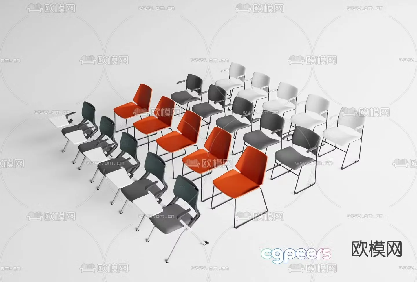 Training chair conference chair 3d model