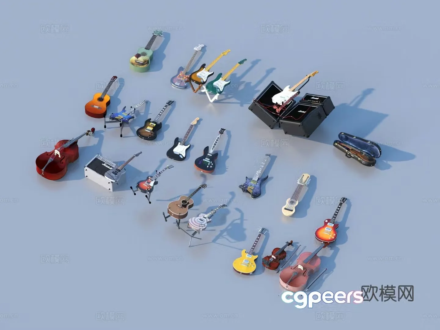 Guitar Electric Guitar Electronic Instrument String 3D Model